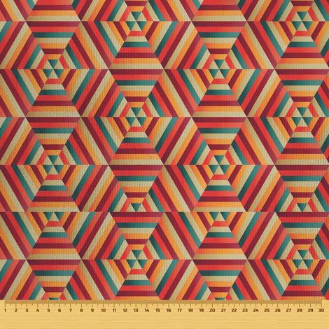 Tela decorativa para exteriores Oxford - motivo de triángulo en ilusión hexagonal I DR067 (1/5)
