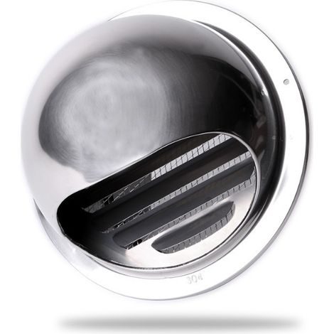 Rejilla de ventilación de 100 mm de acero inoxidable de alta calidad. Rejilla de ventilación exterior con mosquitera que protege la fachada y evita la entrada de aire frío/Rejilla de acero inoxidable  (1/4)