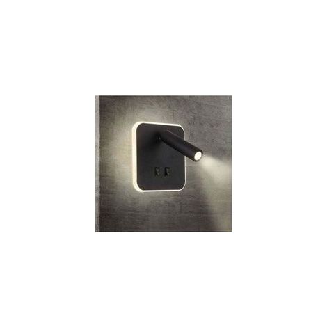 Lampe de chevet LED AIPERQ, applique murale d'intérieur pour hôtel, lampe de chevet, lampe murale de couloir avec interrupteur, noir, 13 W (carrée) (1/3)