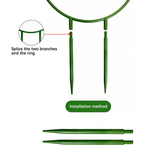 Tuteur de Plantes Pot à Boucle Rond en Plastique Vert 37cm Diamètre 22.5cm Support Indoor Outdoor (1/5)