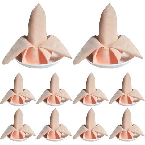 Serviettes en tissu - NAMOTU - Lot de 10 - Polyester - Lavables - 48x48 cm (1/5)