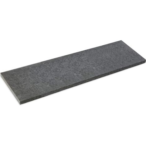 Dessus de marche Granit Noir 100x35x4 cm Bord Droit (à l'unité) - RO'MA NATURE