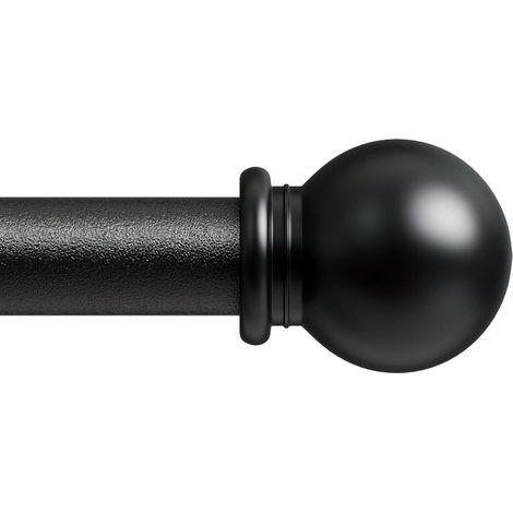 1 - Tringle à Rideau - Accessoire de Fenêtre - Extensible 80-157 cm avec Embouts à Boule pour Salon Chambre Cuisine Noir 16mm (1/5)
