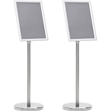 Plakatständer 2 stk. Silber 32,7 x 24 x 108 cm Aluminium vidaXL