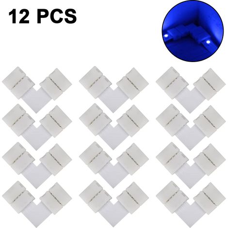Kit complet de 12 connecteurs pour ruban LED, adaptateur sans soudure compatible avec les rallonges.