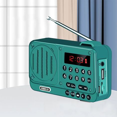 Mini radio FM de poche, récepteur radio portable haute sensibilité, haut-parleur intégré haute puissance, écran LED, enregistrement d'écran, lecture de dossiers (1/5)