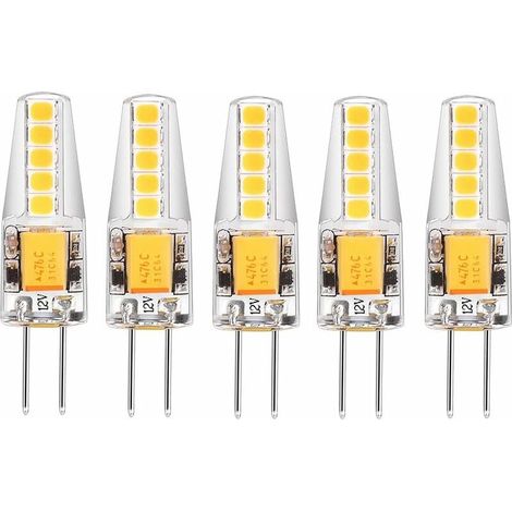 Lot de 5 ampoules LED G4 Blanc naturel 4000K AC / DC 12V 3W 200LM remplacement g4 20w halogène Pas de variateur Pas de scintillement Ampoule à culot à broches led (1/3)