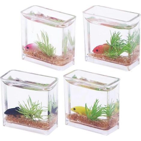 Bols miniatures pour aquarium, 4 pièces, couleurs assorties (1/5)