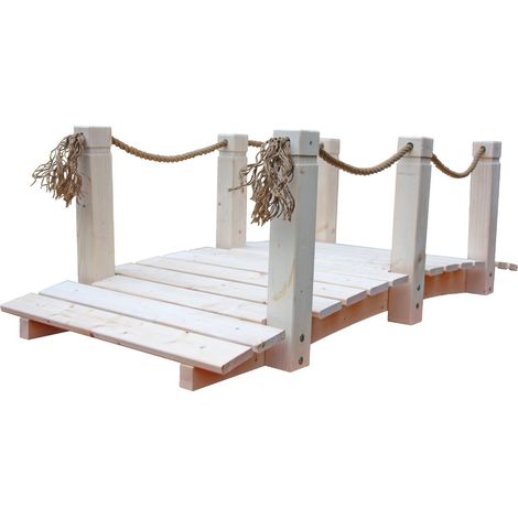 Teichbrücke natur 152 x 67 x 50 cm