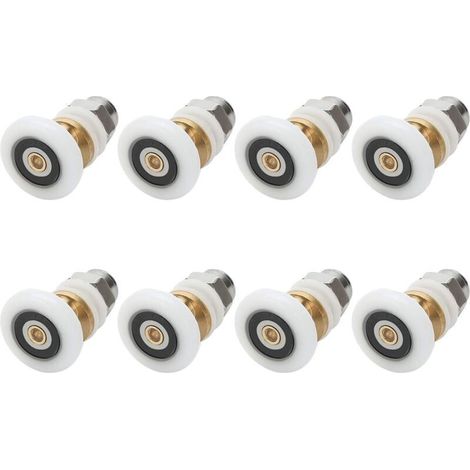 27mm Shower Door Rollers, Sliding Shower Door Roller Bearing for Shower Door, 8 Pieces (1/4)
