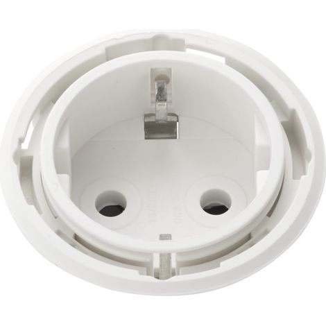 Evoline One Steckdose ohne Abdeckring ø 59mm mit Winkelstecker Kunsttoff weiß