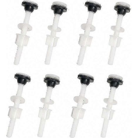 Kit de réparation WC 8 pièces : boulons plastique M10 pour réservoir de toilettes, vis et joints d’étanchéité inclus, pack salle de bain robuste. (1/2)