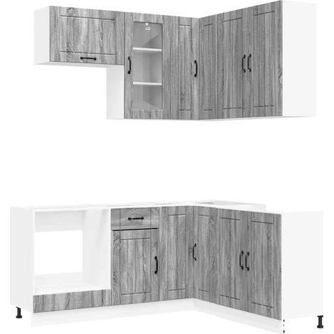 Kitchen Unit LUCCA 8 pcs Grey Sonoma Engineered Wood vidaXL (1/5)