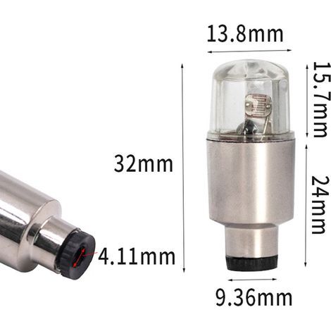 2 wasserdichte LED-Ventilkappen mit Beleuchtung für Motorräder, farbige Blinker-Reifenlichter für Auto, Fahrrad und Motorrad (1/5)