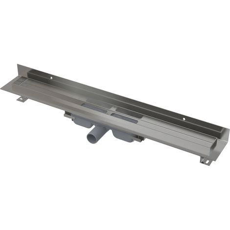 Alca - Duschwanne Wall Low 65 cm, mit Rand für Vollrost und Befestigungskragen an der Wand, Edelstahl APZ116-650 (1/2)