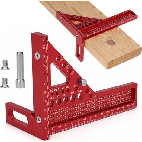 Equerre de mesure multi-angle 3D, équerre triangulaire en alliage d'aluminium 22,5-90°, règle combinées amovibles, pour bricoleurs et charpentiers (1/5)
