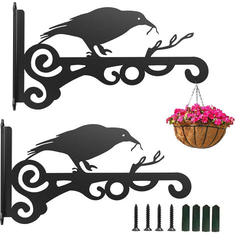 Support de suspension pour plantes 2 pièces motif oiseau avec ver - Crochet mural pour panier suspendu (1/5)