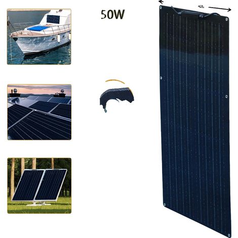 Pannello solare flessibile, alta efficienza, ampia compatibilità, 19,8 V 50 W (1/2)
