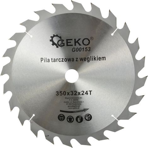 Geko G00153 - Lame de scie circulaire pour le bois (350 x 32 x 24 T, 12 pcs.)