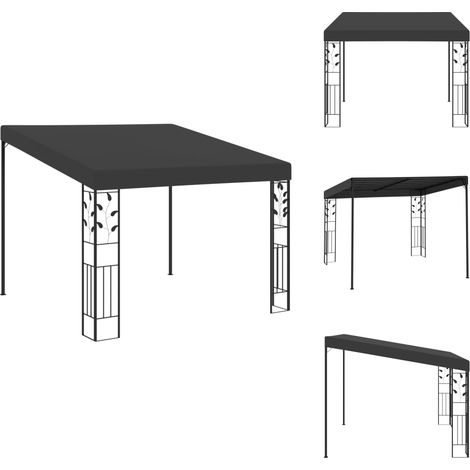 Belvédère à montage mural 3x3x2,5 m Anthracite - Abri Jardin - Auvent Mural - Gazebo - Terrasse Couverte - Espace Extérieur (1/5)