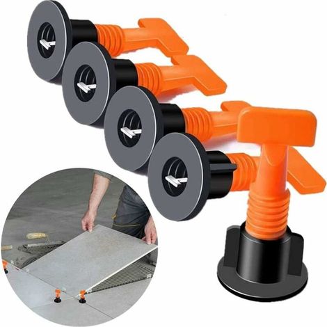 100Pcs Reusable Ceramic Tile Leveling Brackets DIY Tool with 2 Wrenches (1/5)