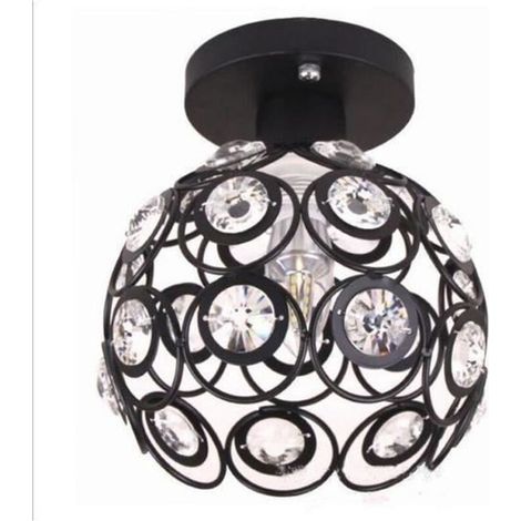 Modern Industrial Black Metal Ceiling Light 20cm, Crystal Style DIY Chandelier for Living Room, Bedroom, Cafe, Bar (1/4)