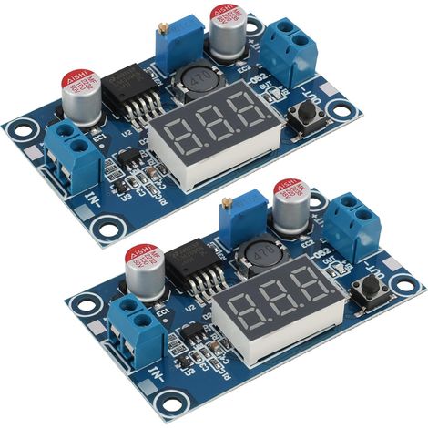 2 Pièces Convertisseur de Tension DC-DC Buck, Module d'Alimentation Réglable, Abaisseur de Tension Stable de 36V 24V 12V à 5V 2A avec Affichage LED pour Applications Électroniques (1/5)