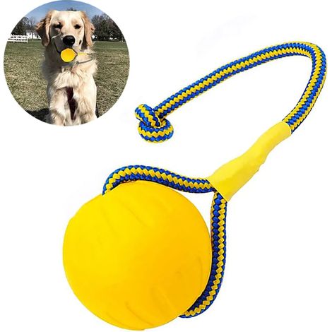 Juguete para perro pelota con cuerda, juguete para morder, pelota para perro hecha de goma natural (1/3)