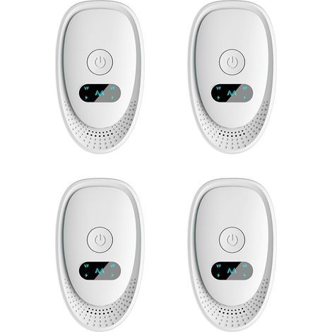 Lot de 4 répulsifs antiparasitaires à ultrasons - Anti-souris , moustiques et araignées Répulsif électronique multifonction antiparasitaire 360° à ultrasons enfichable (1/5)