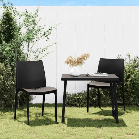 Chaises de jardin-Chaise de terrasse-Chaise d'extérieur lot de 2 anthracite 50x46x80 cm polypropylène (1/5)