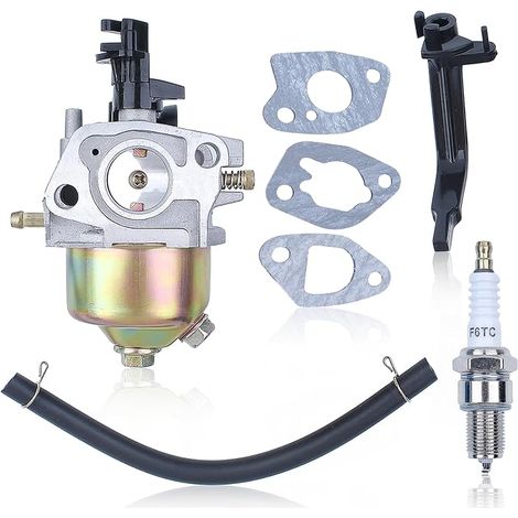Kit de carburador con manguera de combustible, bujía y juntas para motor de cortacésped Honda GX160 GX200 GX168 GX140 GX120 de 5.5 HP y 6.5 HP. Número de pieza: 16100-ZH8-822. (1/5)
