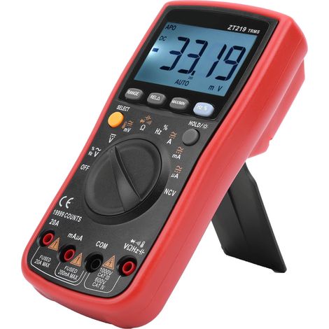 Multimètre numérique à sélection automatique de gamme ZT219, voltmètre AC/DC, mesure de la valeur efficace vraie (True RMS), 19 999 points (1/5)