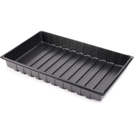 Garronda Plateau de Culture, Bac de Culture en Plastique pour Mini Serre et Semis, Plateau pour Plantes et Jardin, Bac de Germination Étanche, Idéal pour Potager et Balcon (53x32 cm, Noir)