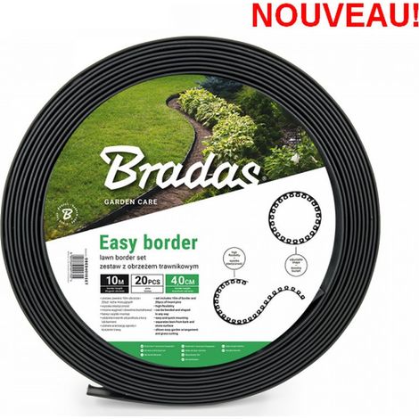 Bordure de jardin graphite foncé EASY BORDER longueur 10 M hauteur 40 mm (1/4)