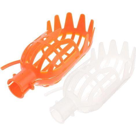 Attrape-Fruits 2pcs en Plastique Orange et Blanc pour Récolte sans Dommage, Capacité Solide, pour Ferme et Cueillette de Poires et Autres Fruits (1/5)
