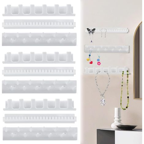Mur Bijoux Cintre Crochets Crochets Adhésifs Porte Bijoux Colliers Crochets Étagère Murale Cintres Pour Colliers Et Boucles D'oreilles (1/5)