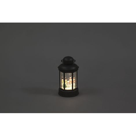 Snowtime Battery Water Lantern with 3 Snowmen - 18cm High