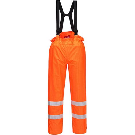 Bizflame Rain Hose, nicht gefüttert, Hi-vis, antistatisch, Farbe: Orange, Größe S - Portwest