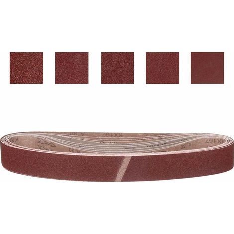 25mm x 1067mm Bande Abrasive, 15 Pcs 80/120/150/240/400 Grain Ceintures Pour Affûteur De Couteau Pour Travail D'Affûtage Pour Ponceuse À Bande Outil De Sculpture Sur Métal (1/5)