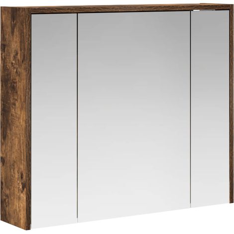 Maison Exclusive - Mobiletto per specchio da bagno Rovere fumé 73,5 x 16 x 62,5 cm