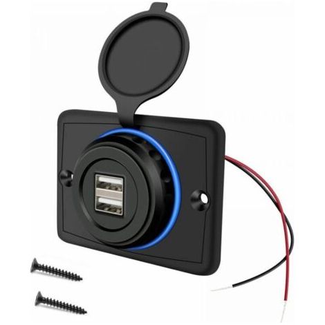 Chargeur USB 12V double avec 2 ports – 3.1A – Protection intelligente – Étanche et résistant – Pour véhicules 12-24V (1/5)