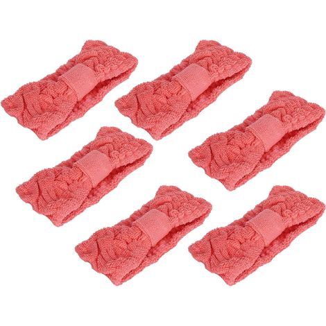 Makeup Headband, 6 Pieces Stretchy Microfiber Headbands Soft Elastic Hair Bands with Bow for Makeup, Face Washing, Supplies (1/5)