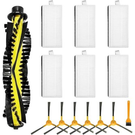 Kit accessoires pour Tesvor X500, X500 Pro, M1, M2, pour Neatsvor X500 pices de Rechange pour aspirateur Robot, 1 Brosse Rouleau, 6 filtres, 6 brosses latrales, 1 Brosse de Nettoyage (1/5)
