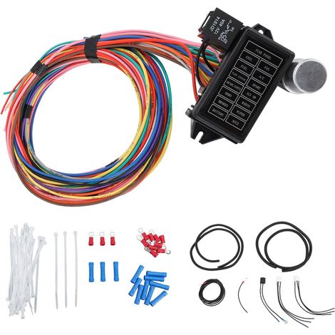 Kit de Faisceau de Câblage 14 Circuits, Fusible à 14 Circuits, Faisceau de Câbles Universel, Faisceau de Câbles électriques, Circuit de (1/5)