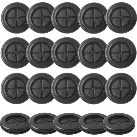 20 Pièces Passe Fil Caoutchouc 40 mm, Bouchons Oeillet en Caoutchouc, Passe-Câbles en Caoutchouc pour Câble, Prise et Câble, Protection des Câbles (1/5)