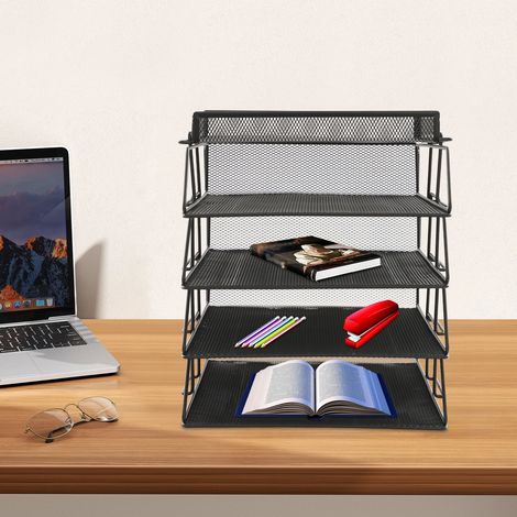 5 Tier Detachable Paper Letter Tray, Desk File Organizer, Stackable Desk File Document Organizer 24.53328.2cm (1/5)