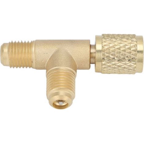 Adaptateur en T à Coupleur Rapide, R22 R12 R134 Compatible pour Collecteur de Pompe à Vide Profond à Jauge (1/4)