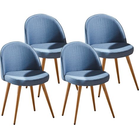 Juego de cuatro sillas escandinavas GREK azules