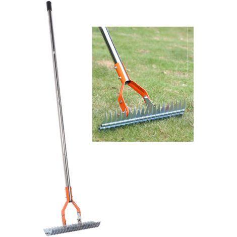 Râteau de Gazon Multifonctionnel pour Jardin et Pelouse, Durable, 4 Sections Amovibles (1/5)