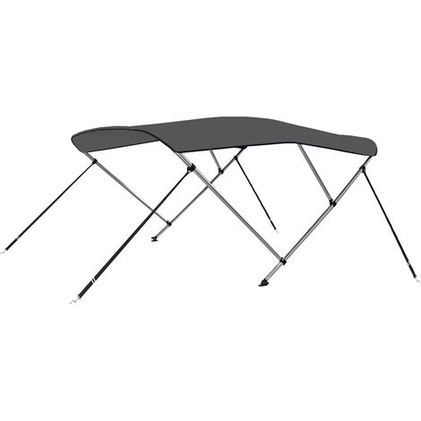 Bimini di Prua con Tendalino a 3 Archi Antracite 183x160x137 cm (1/4)